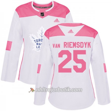 Dame Ishockey Toronto Maple Leafs Tröja James Van Riemsdyk 25 Adidas 2017-2018 Vit Rosa Fashion Authentic